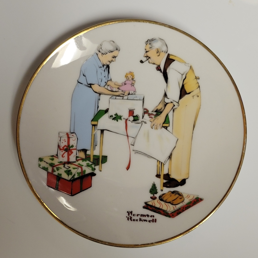 Norman Rockwell Black on White Collector Plate Backstamp